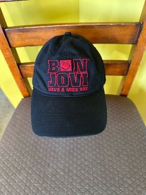 Bon Jovi Have A Nice Day Hat Cap Black Strapback Licensed 2007 Rock Band